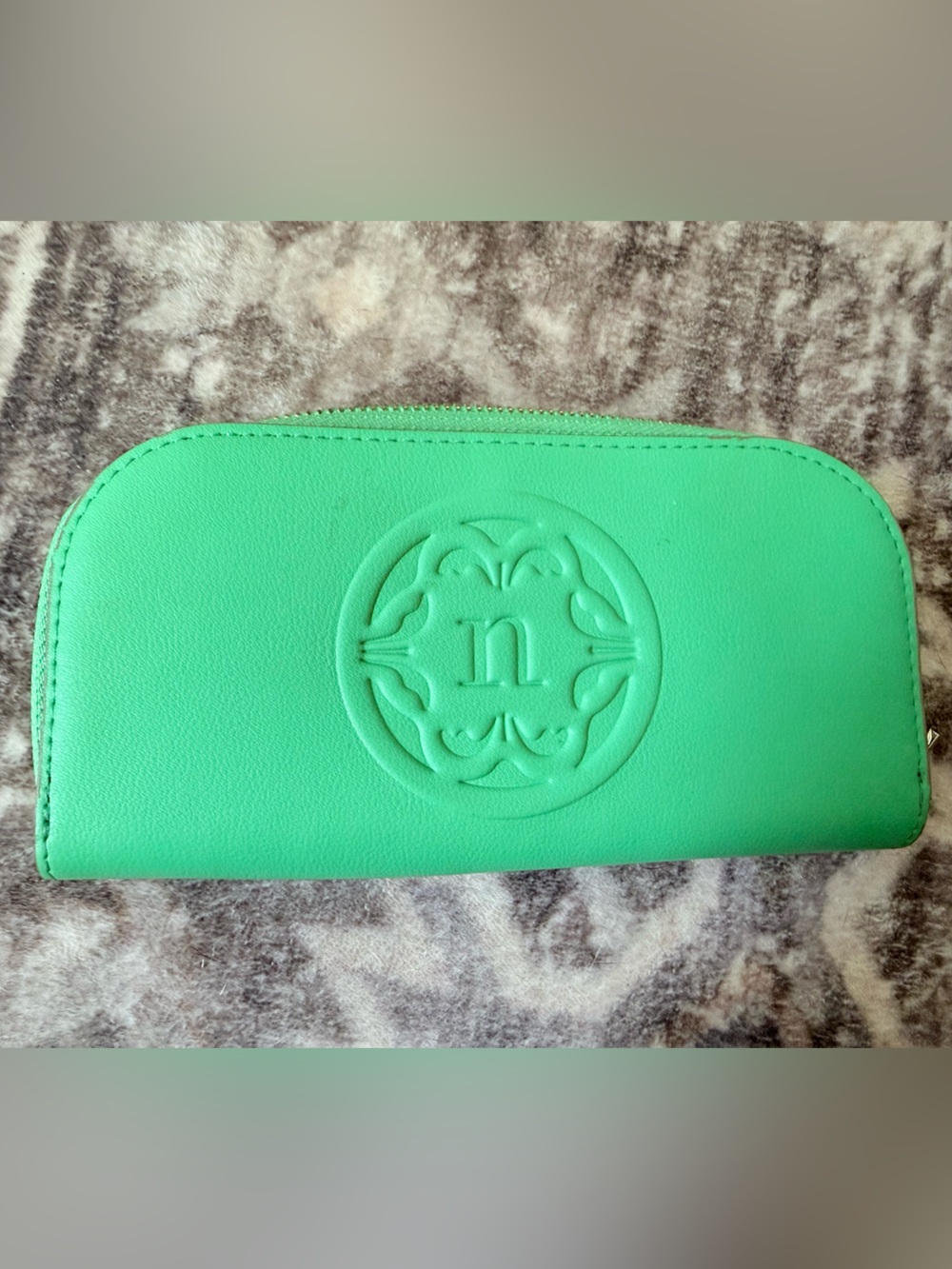 Nanette Lepore Mint Green Embossed Zip Wallet